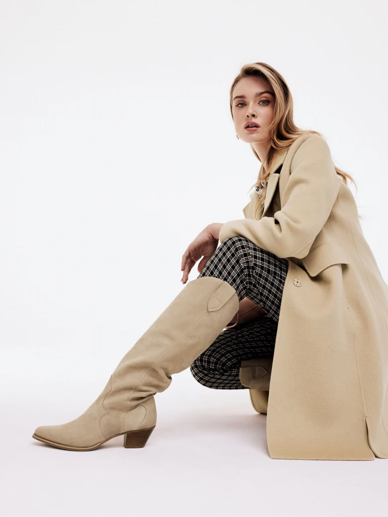 Beige cowboy boots