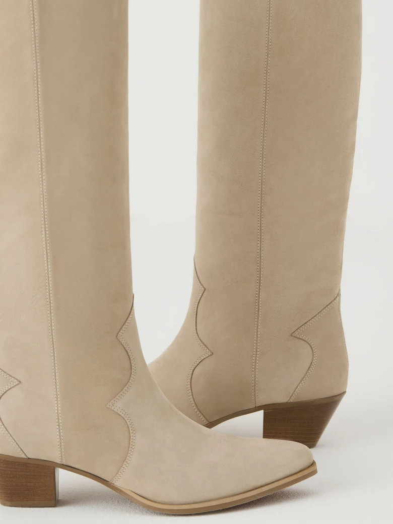 Beige cowboy boots