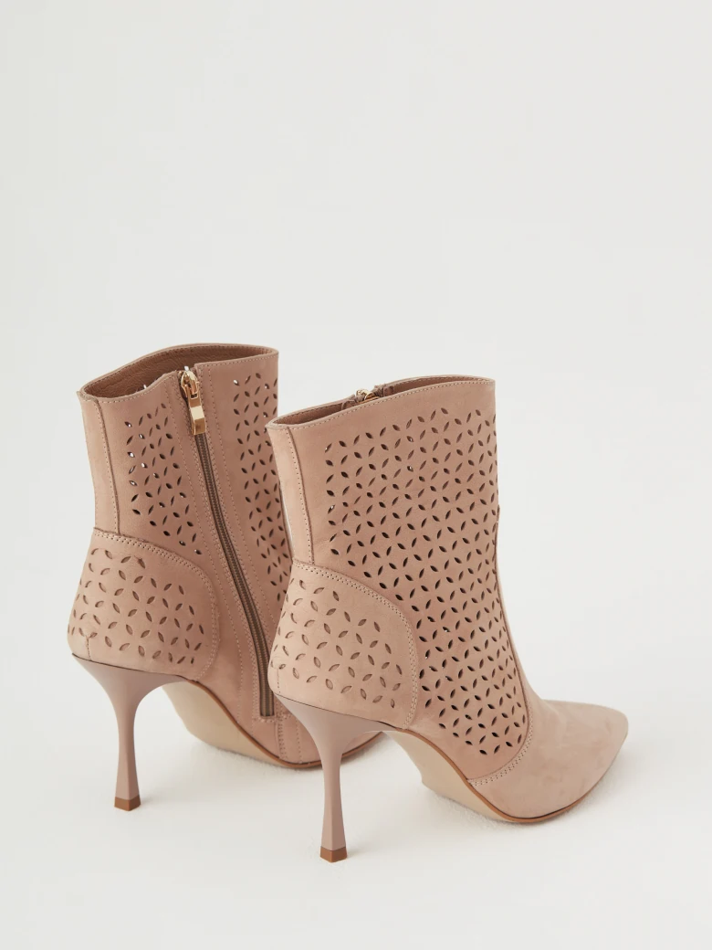 Beige openwork boots