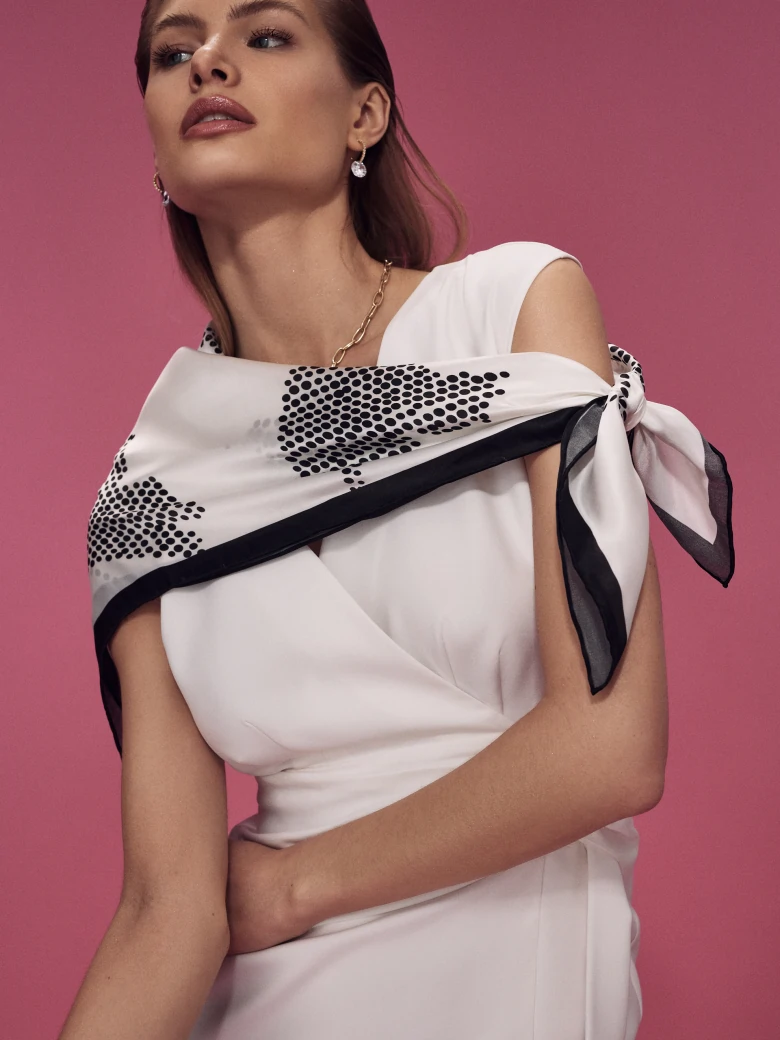 Black and white silk gavroshka