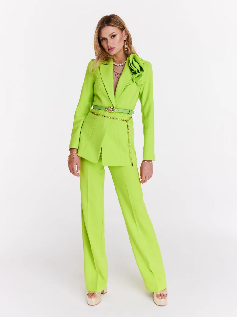 Lime green belt with decorative buckle