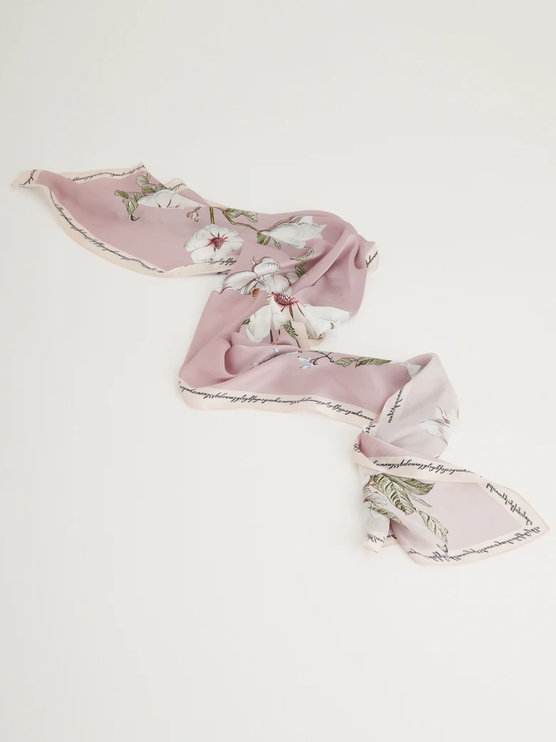 Silk shawl with floral pattern