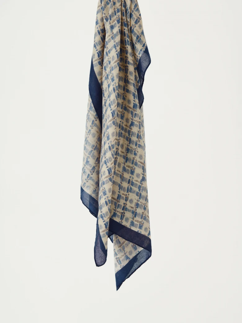 Navy blue viscose scarf