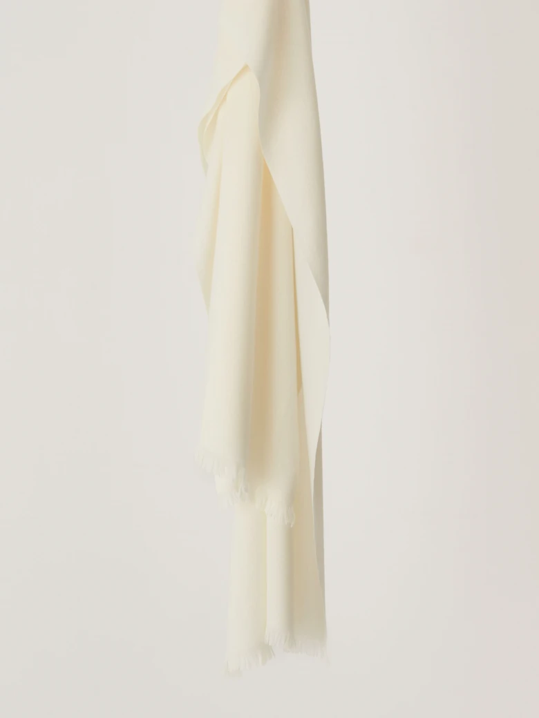 Viscose knit scarf in écru color