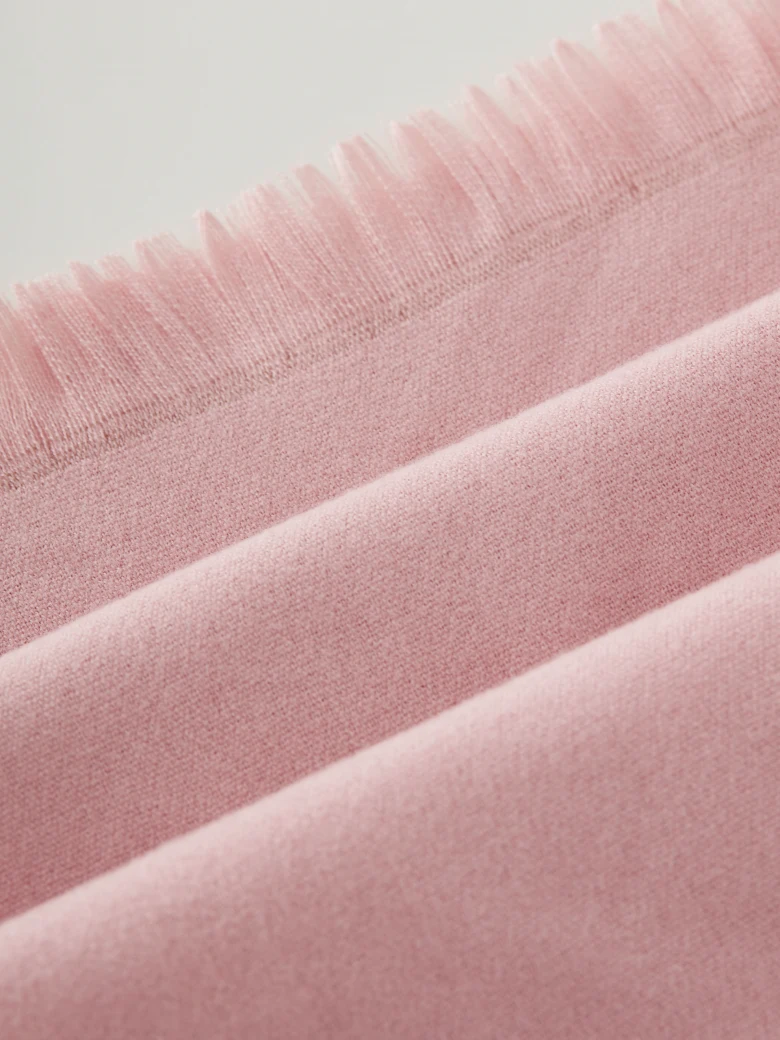 Pink viscose knit shawl