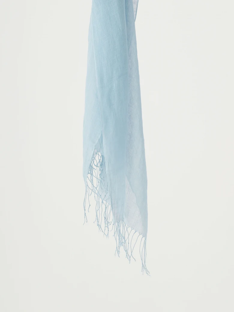 Linen shawl in light blue color