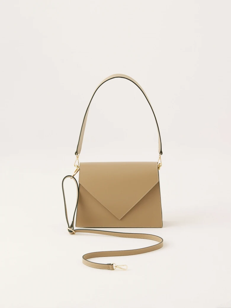 Brown leather handbag
