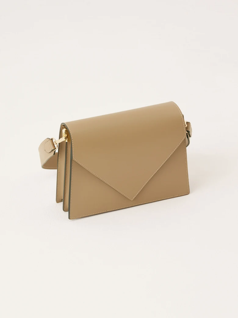 Brown leather handbag