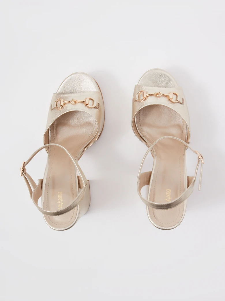 Leather platform sandals with buckle detailing