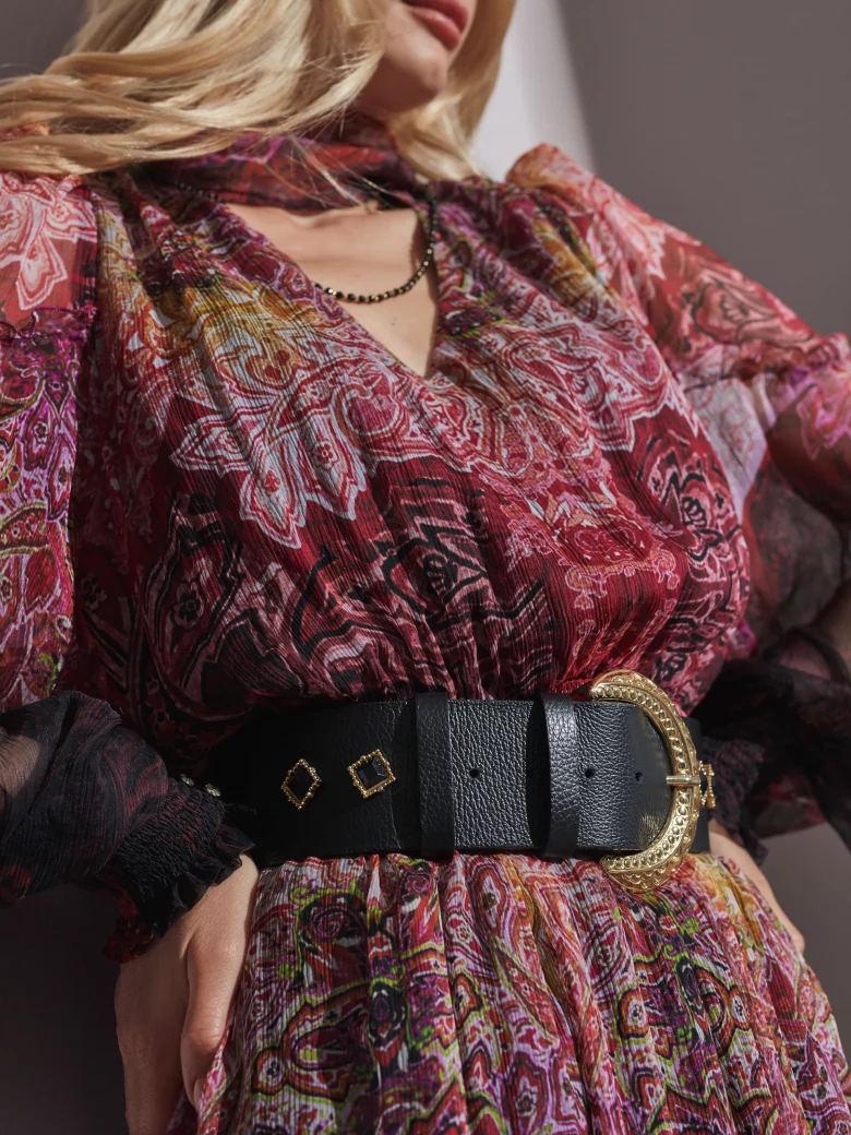 Jedwabna sukienka boho midi