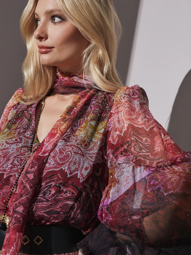 Jedwabna sukienka boho midi