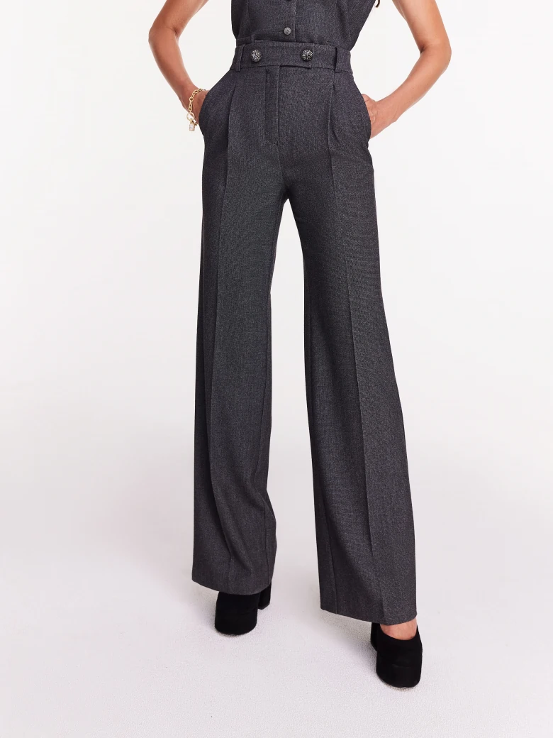 Grey high-waisted suit pants