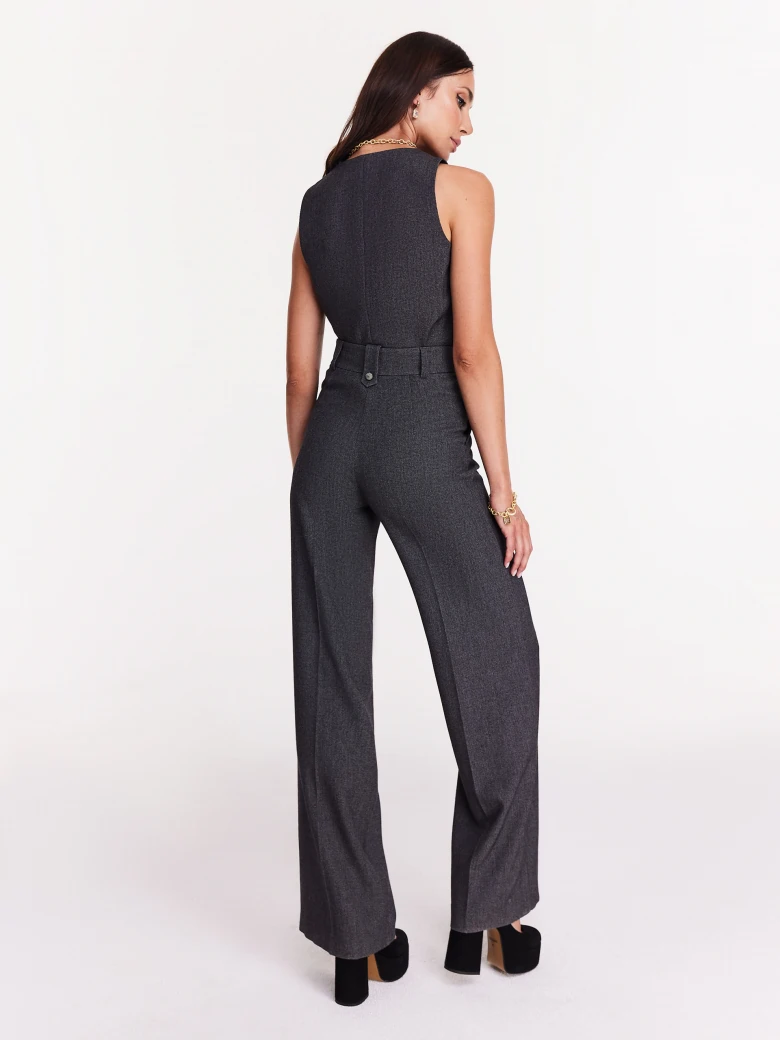 Grey high-waisted suit pants