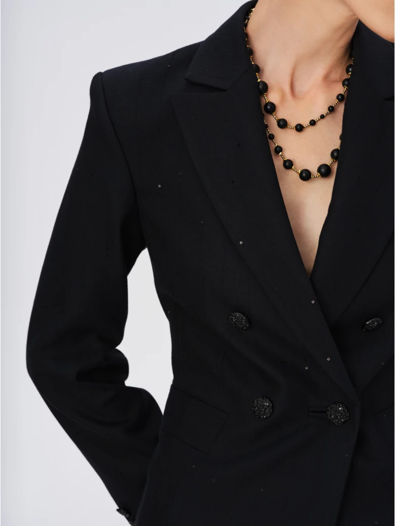 Elegant black jacket with sequin detail
