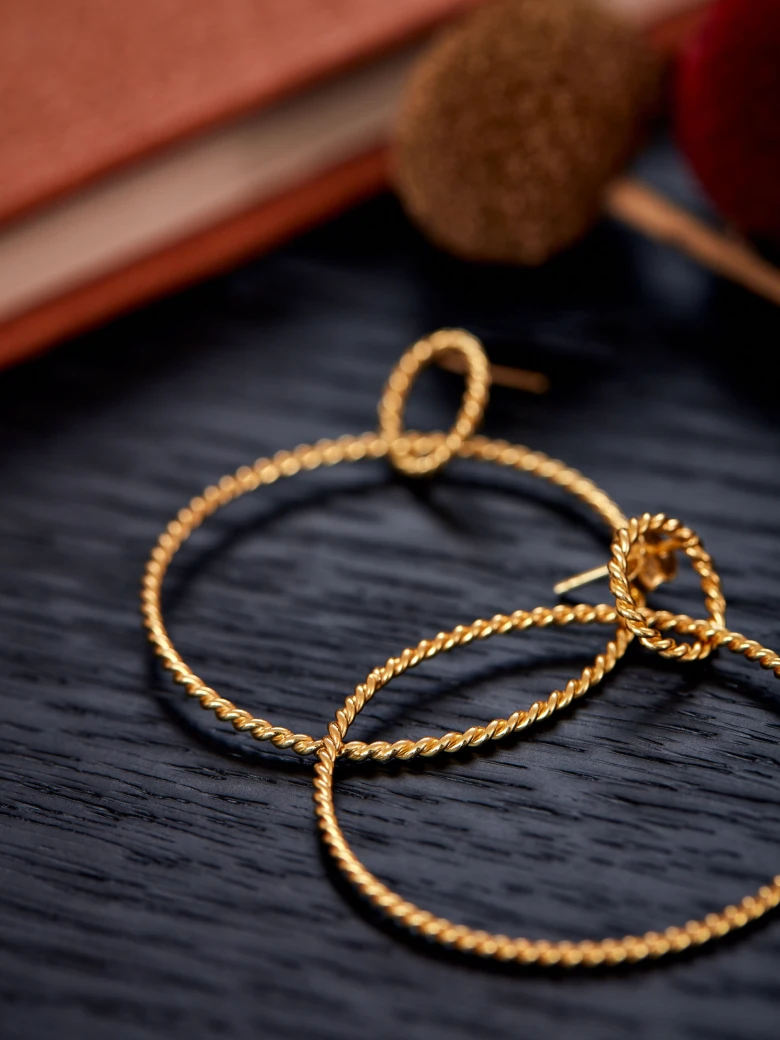 FLUTED CIRCLE EARRINGS
