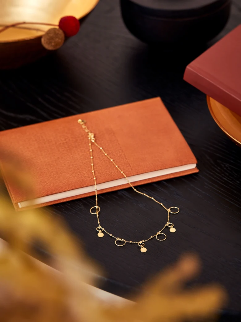 GOLD-PLATED NECKLACE WITH PENDANTS
