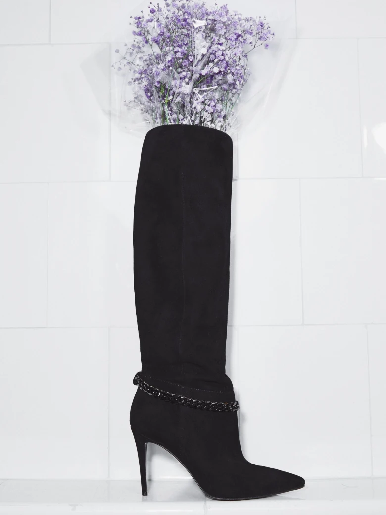 SUEDE STILETTO BOOTS