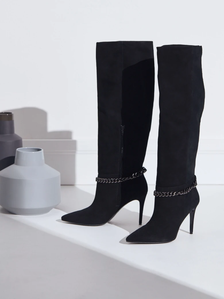 SUEDE STILETTO BOOTS