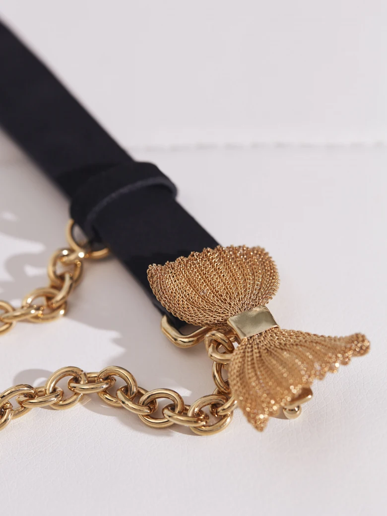 LEATHER BELT WITH BOW
