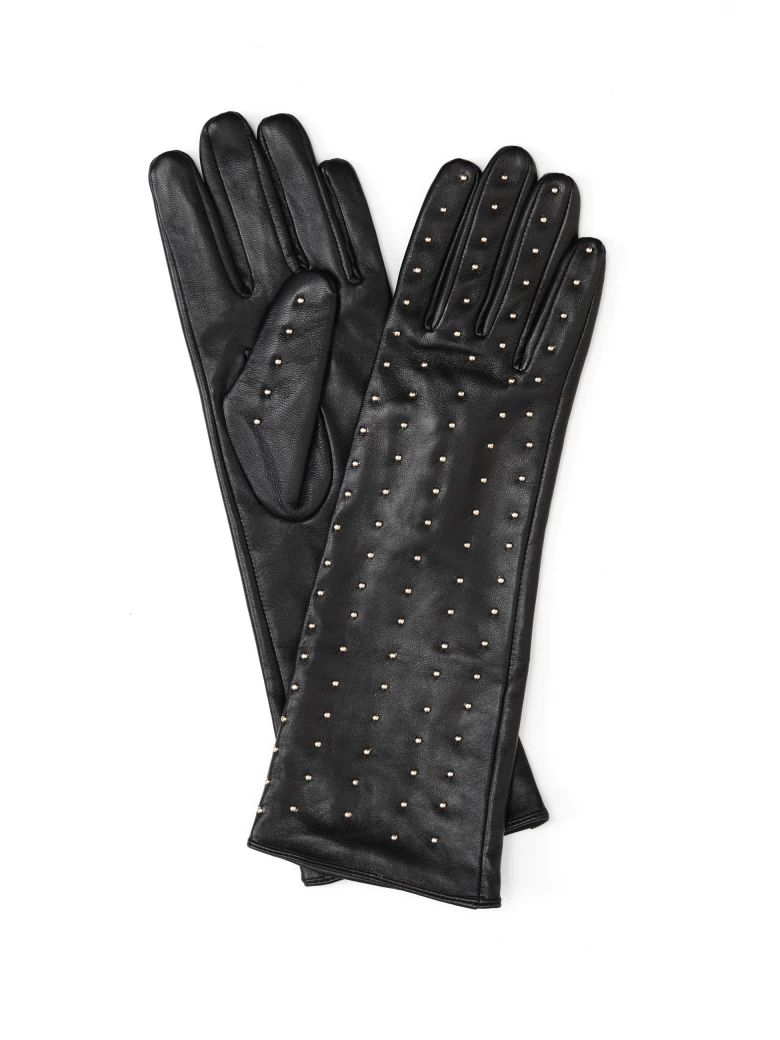 LEATHER GLOVES WITH GOLD ELEMENTS