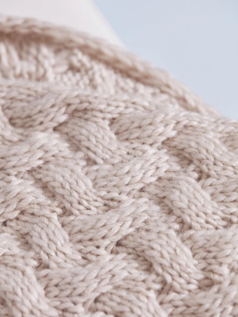 BEIGE WIDE WOOL CHIMNEY