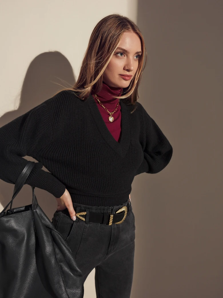 LARGE BLACK SHOPPER BAG