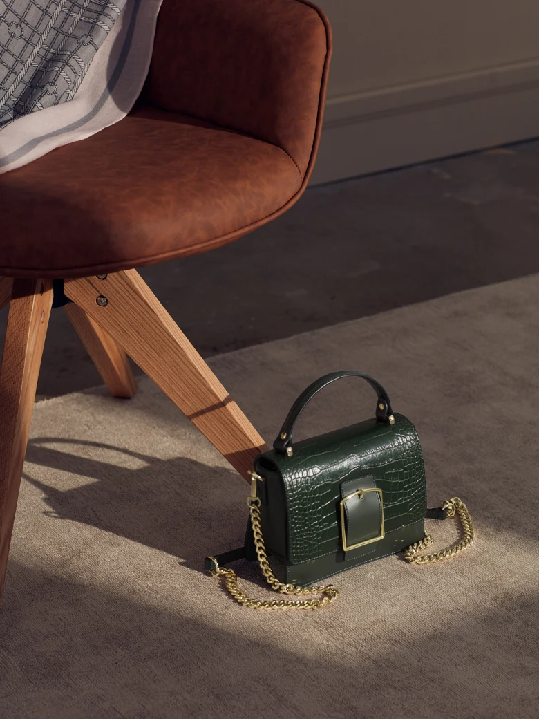DARK GREEN CHAIN HANDBAG