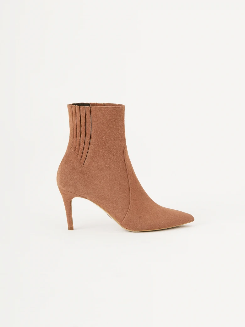 Beige heeled boots