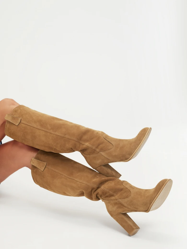 Leather high boots