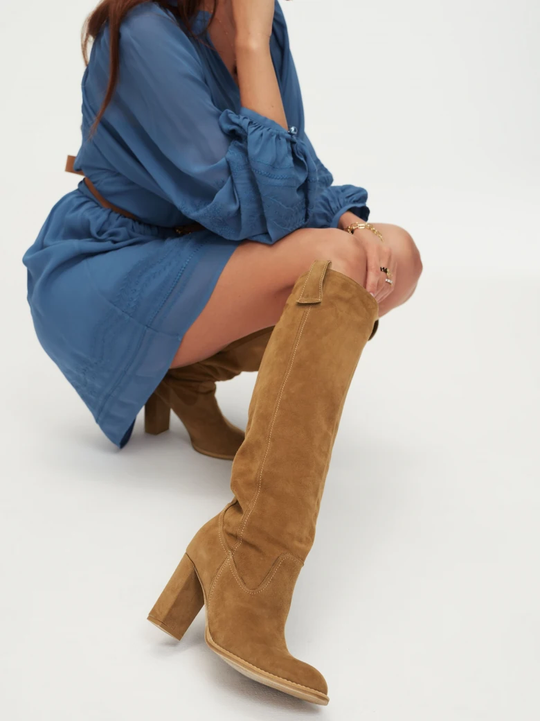 Leather high boots