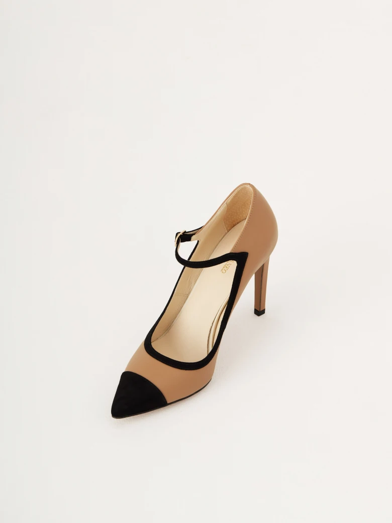 Beige high heels