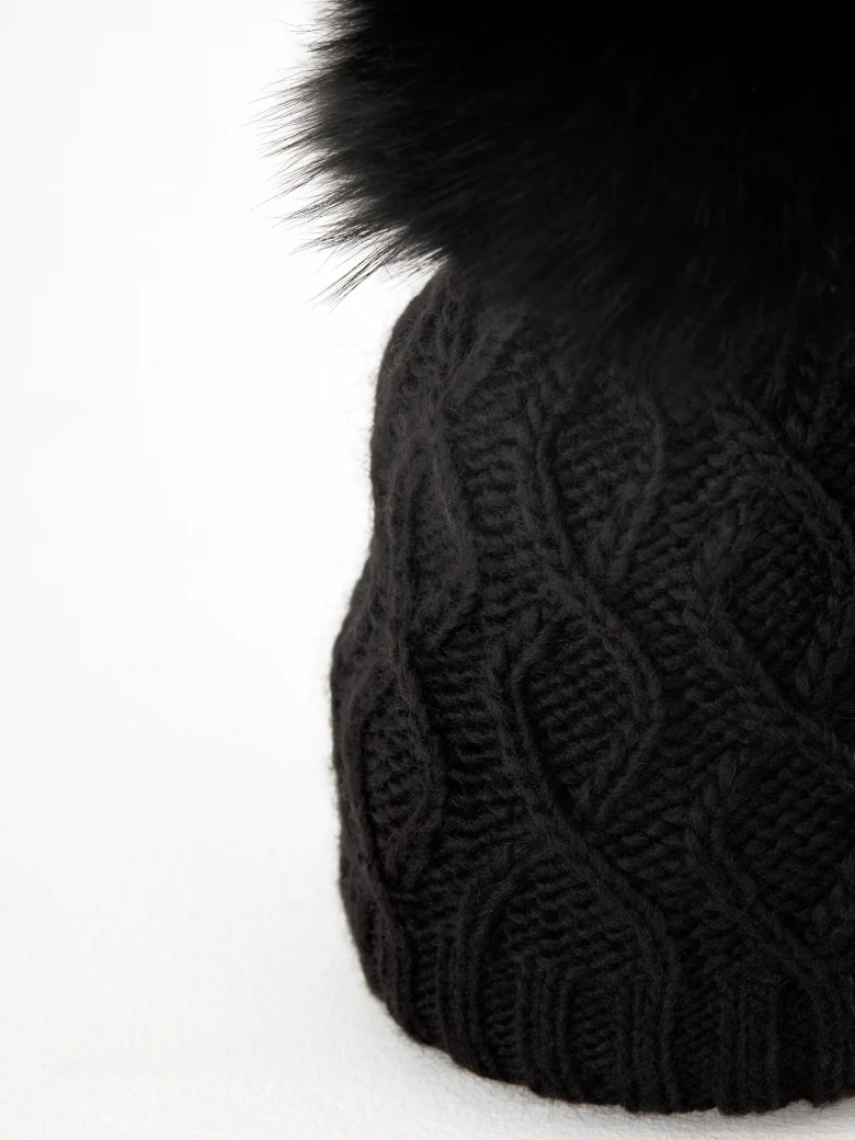Black wool cap