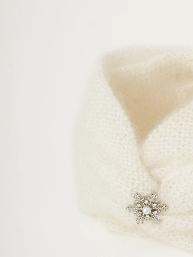 Fluffy cream-colored headband