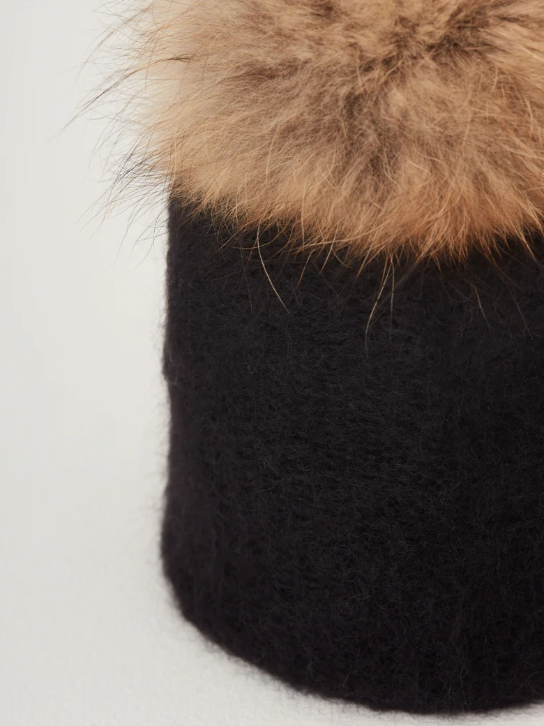 Black mohair hat