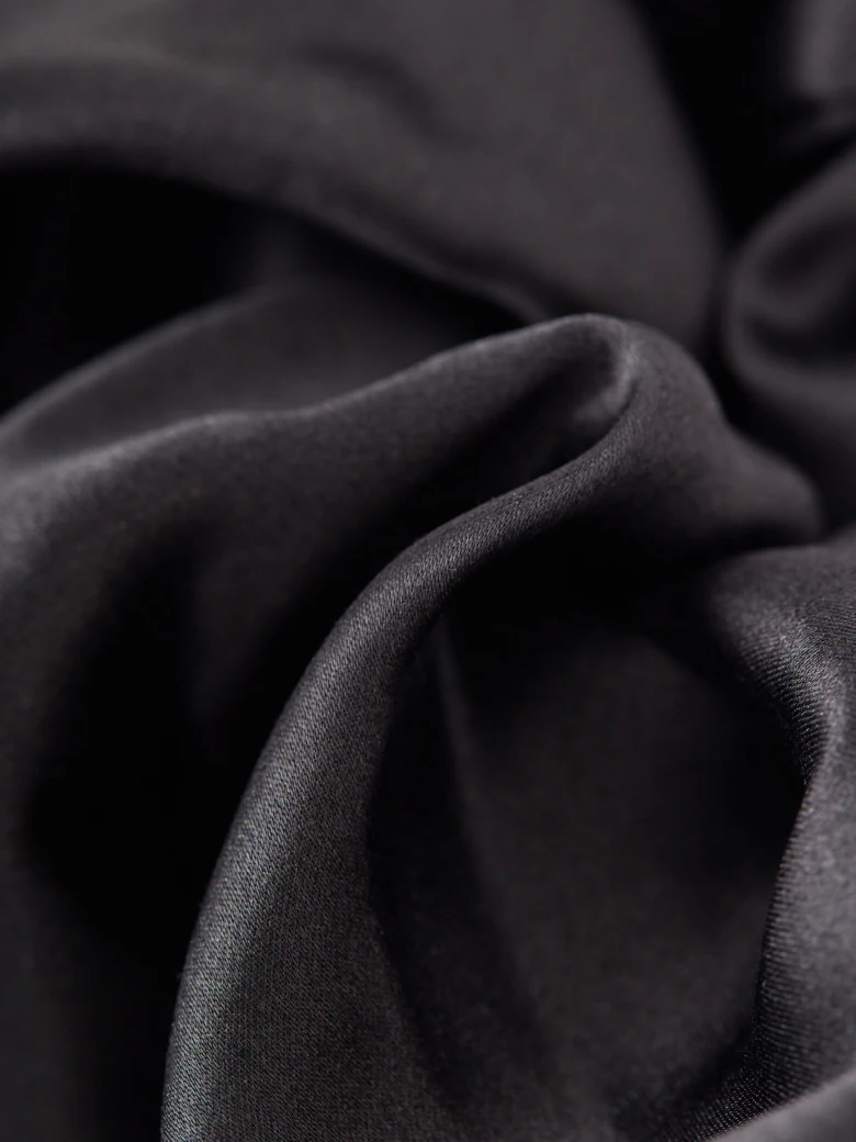 Black silk hair scrunchie