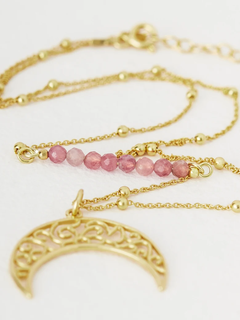 Necklace with openwork crescent moon