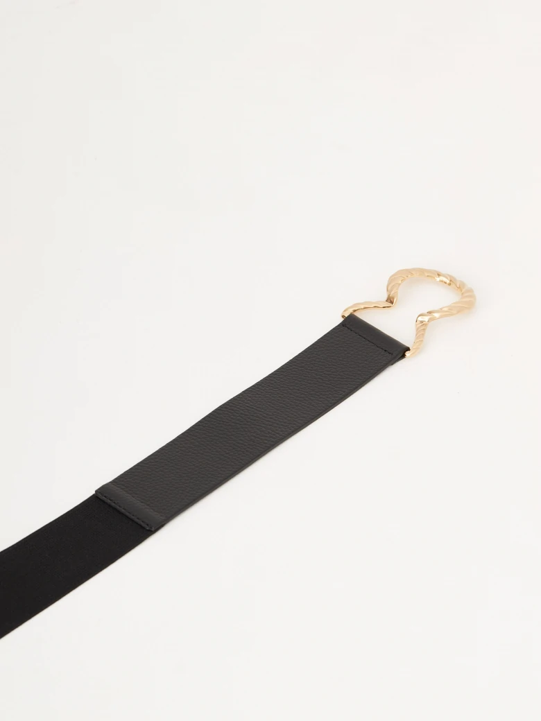 Black belt with woven buckle