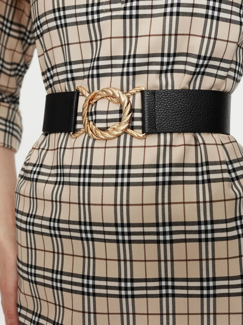 Black belt with woven buckle