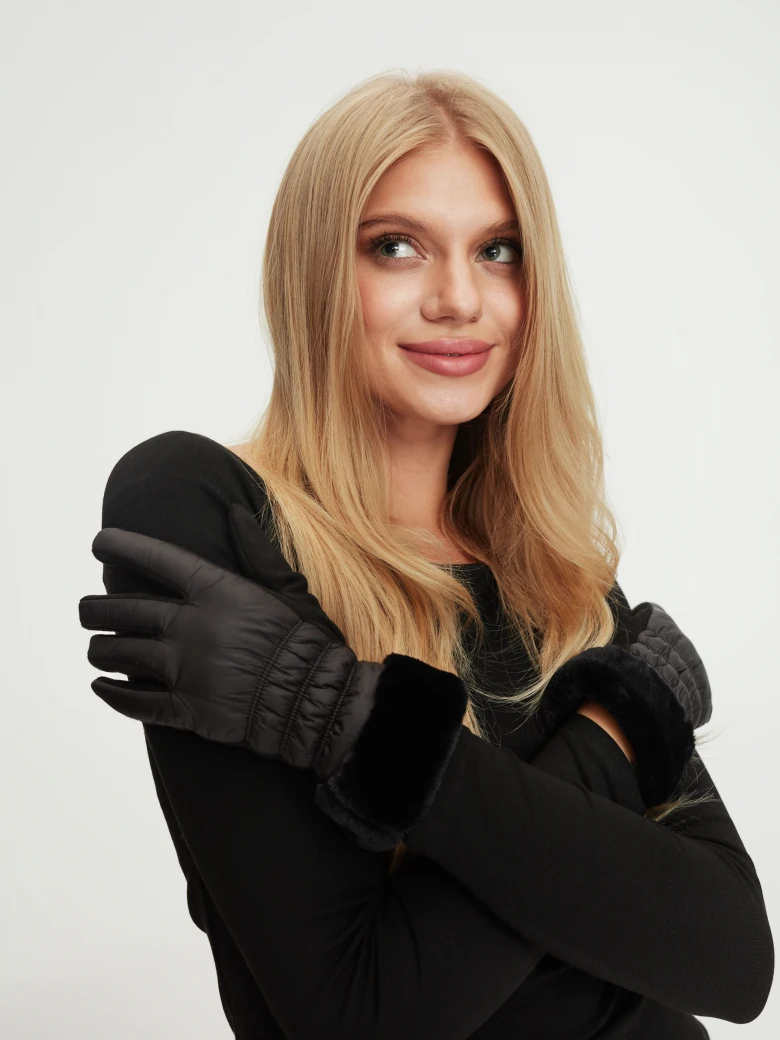 Black down gloves