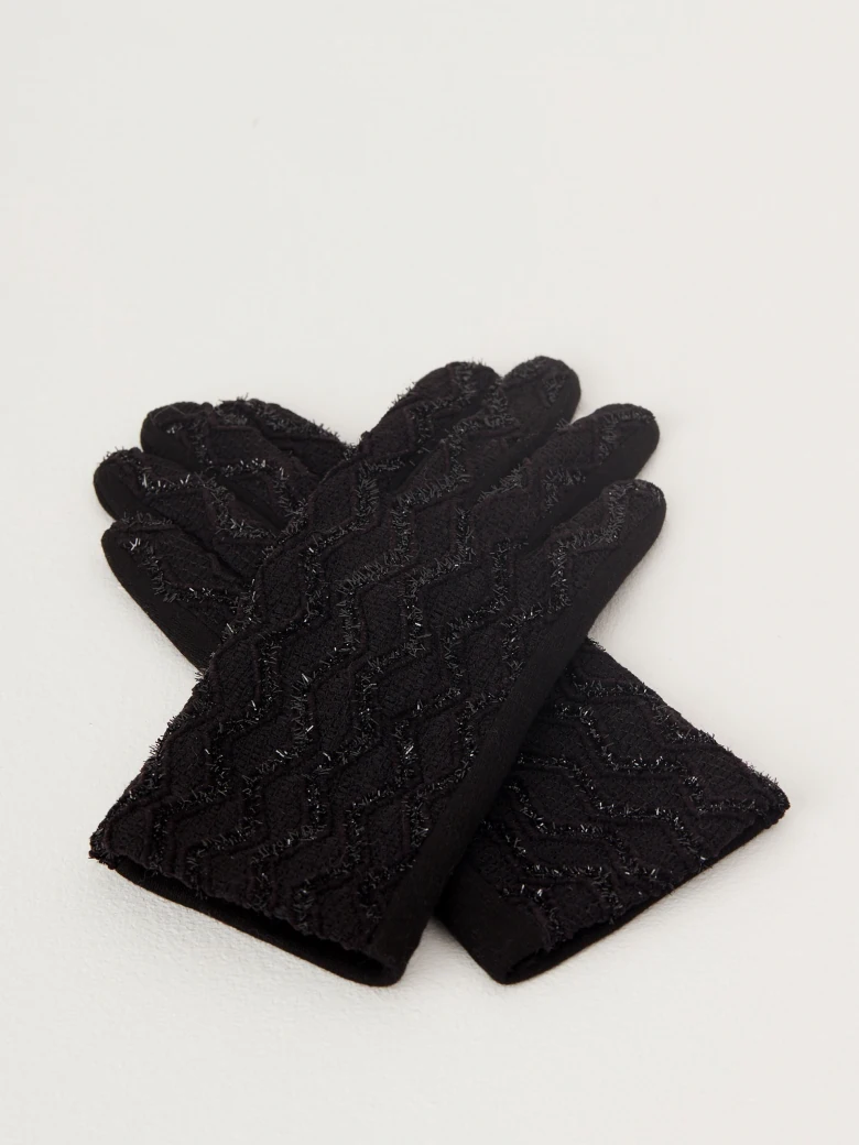 Knitted black gloves