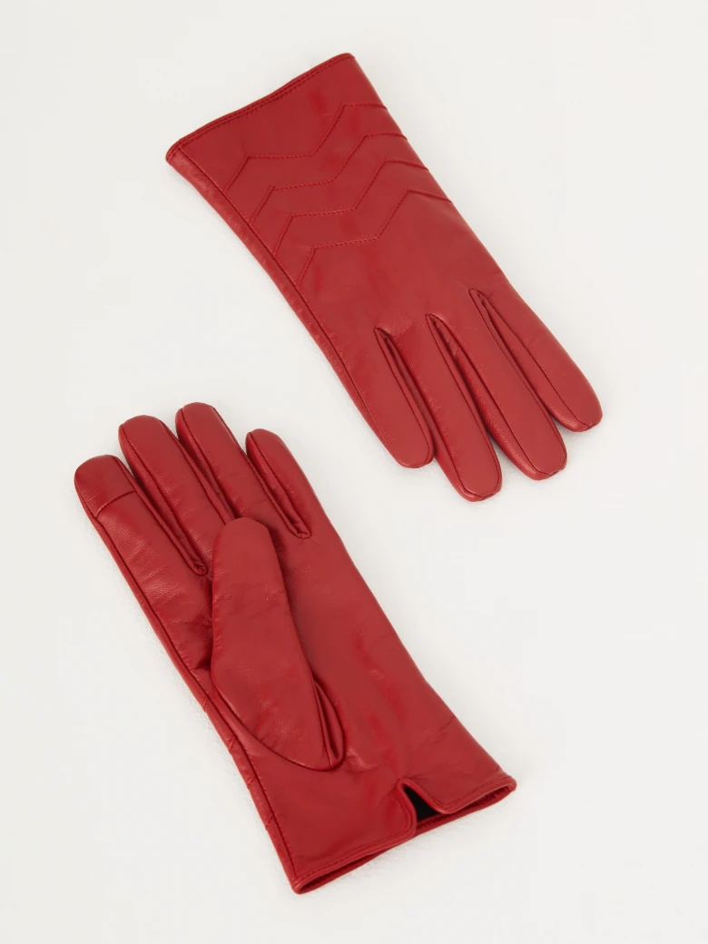 Red leather gloves