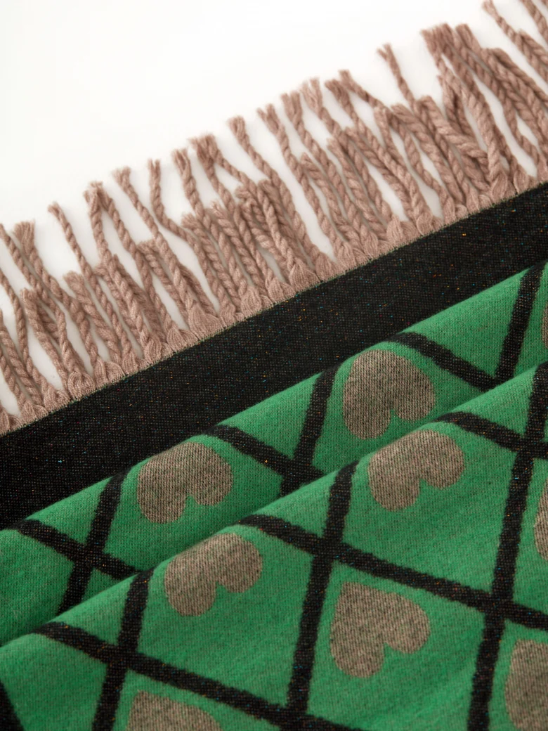 Green shawl in wool