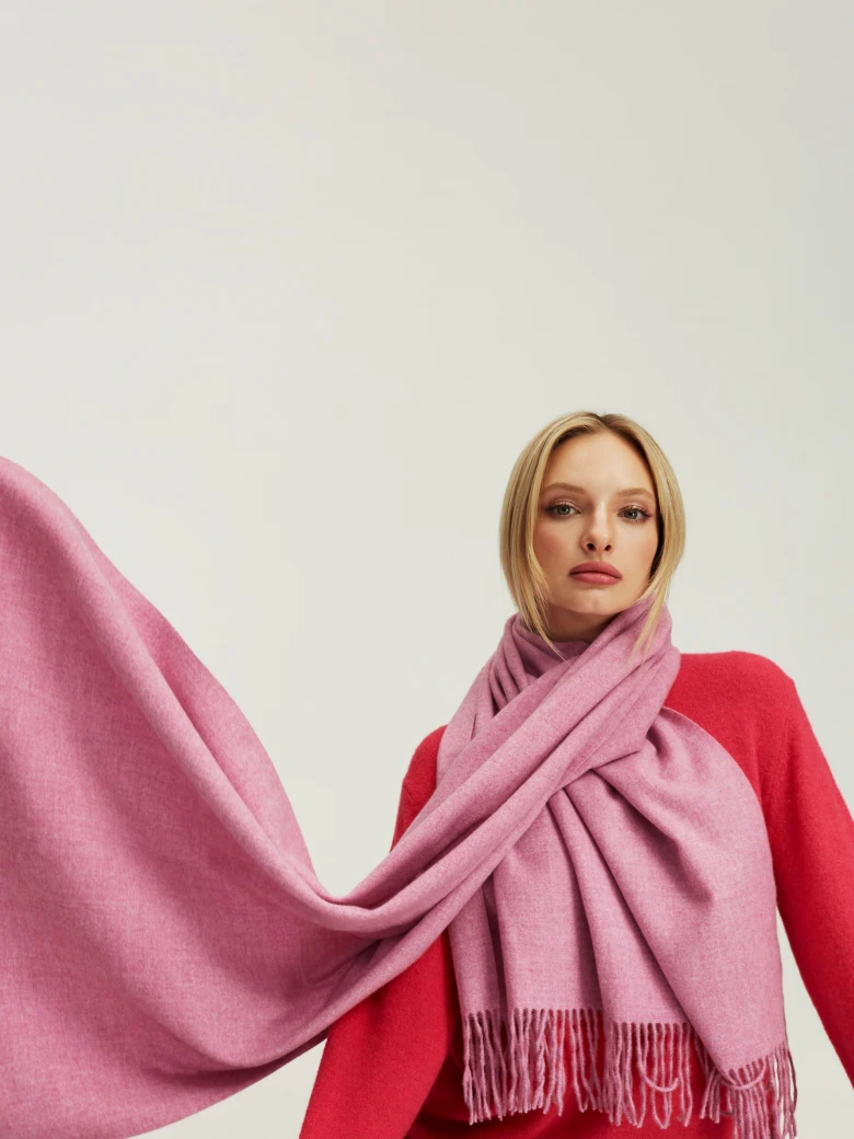 Pink shawl with cashmere