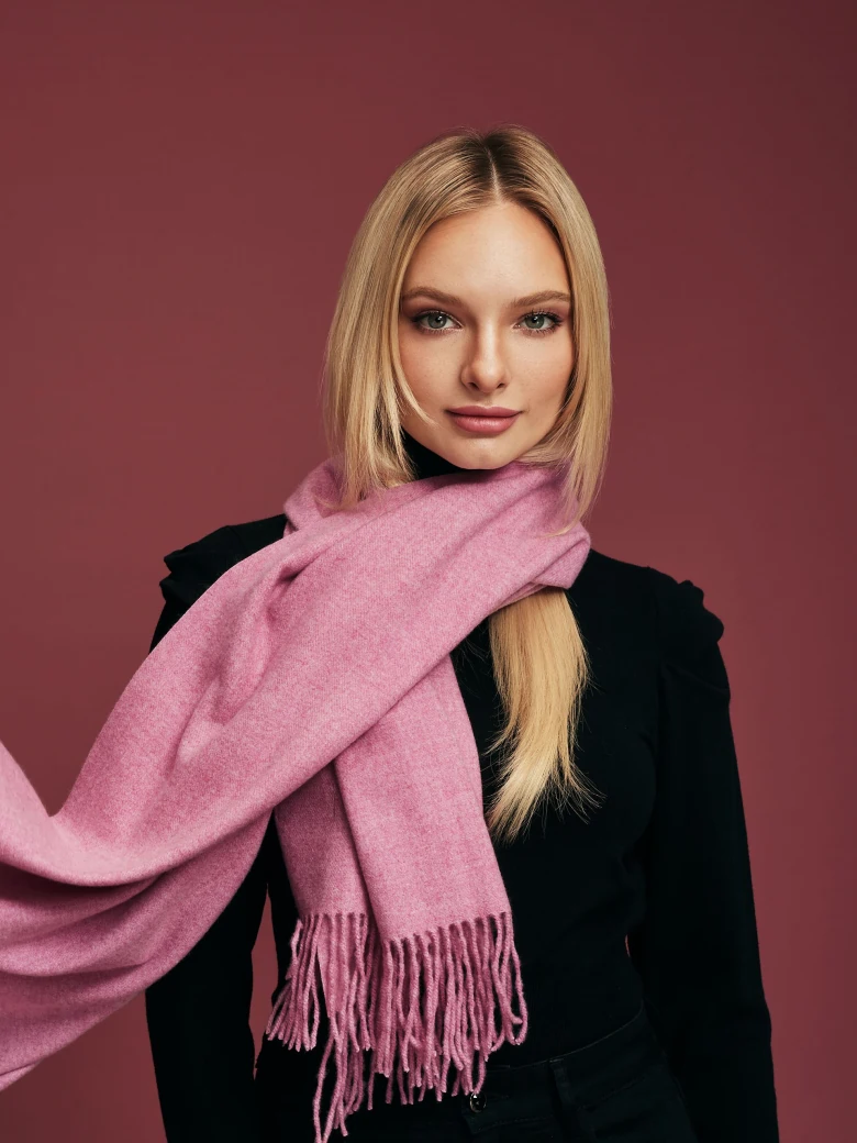 Pink shawl with cashmere