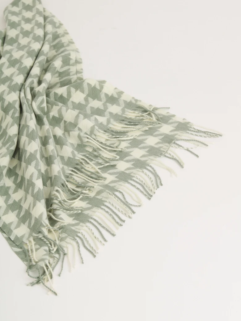 Cream and mint peplite scarf
