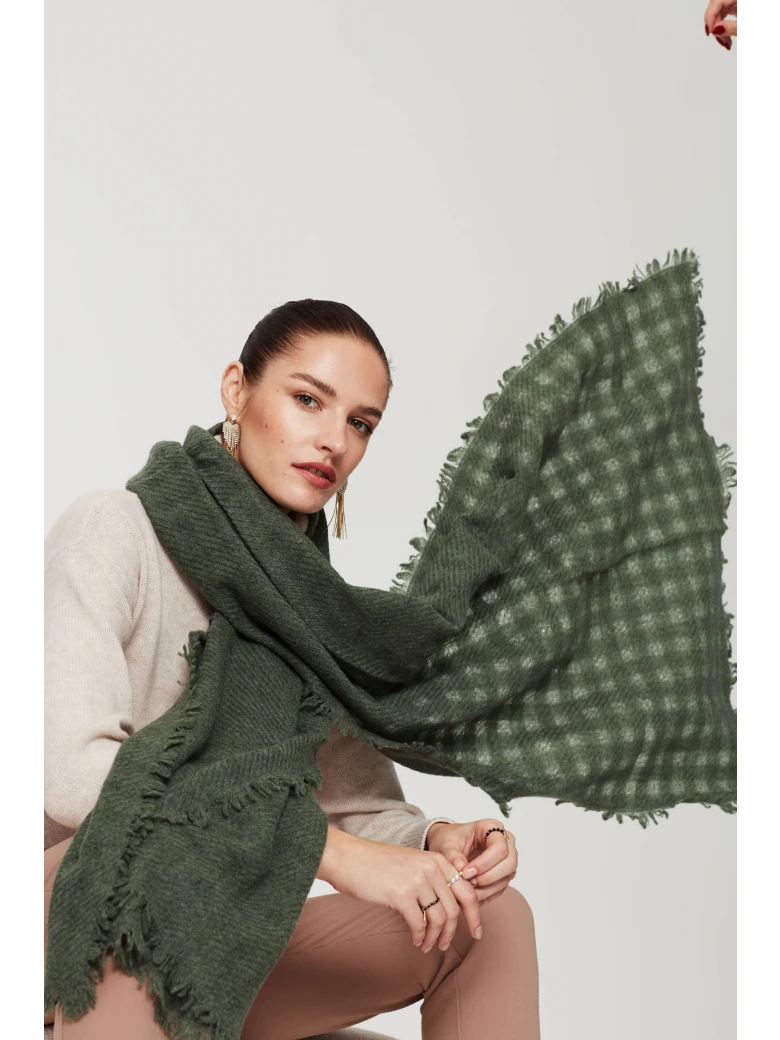 Green cashmere shawl