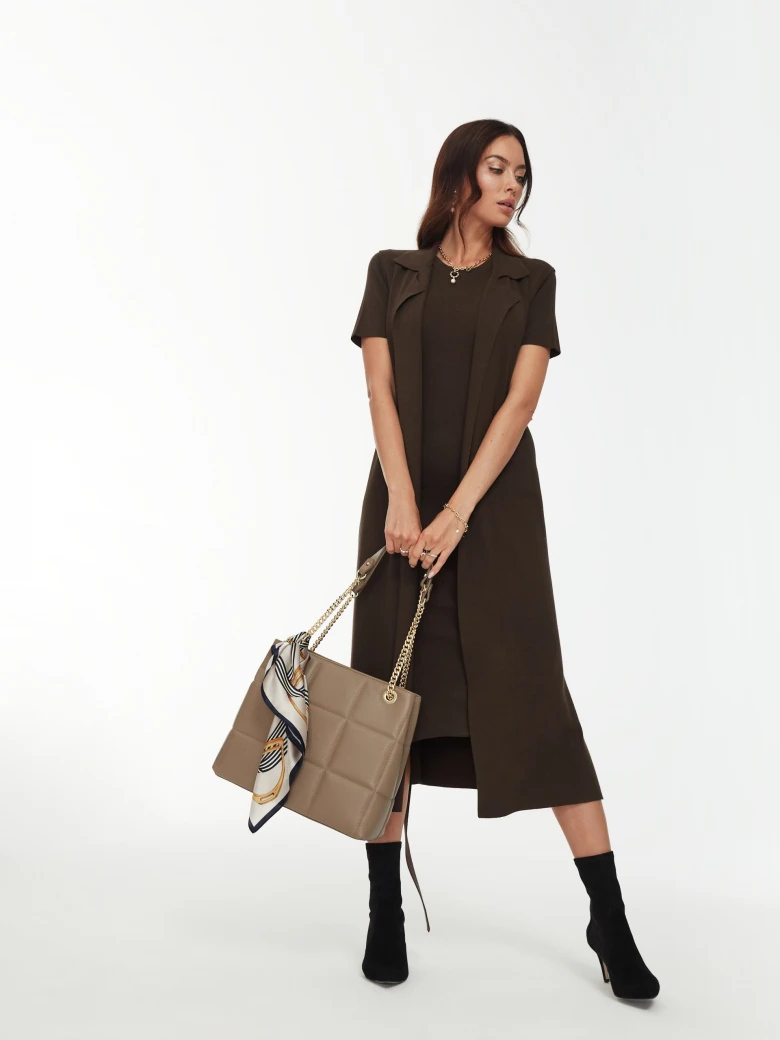 Beige shopper bag