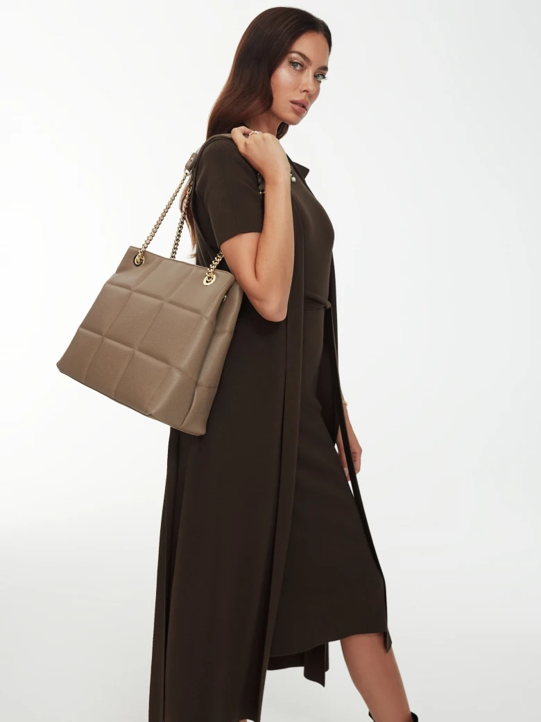 Beige shopper bag