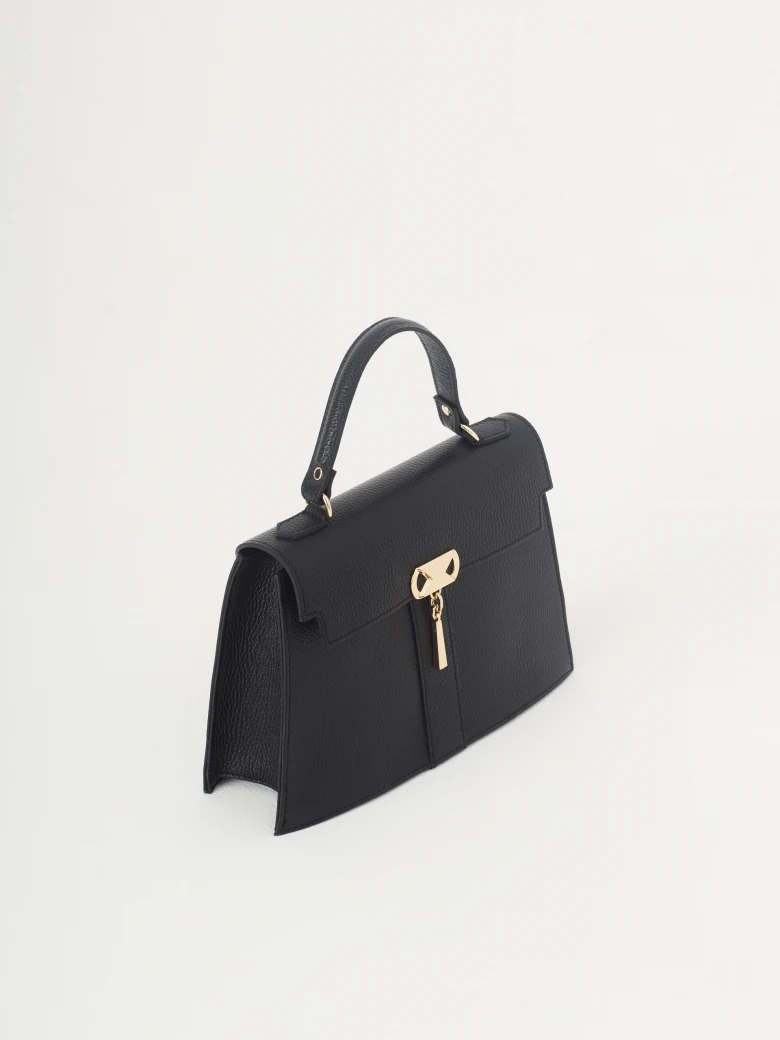 Black leather hand bag