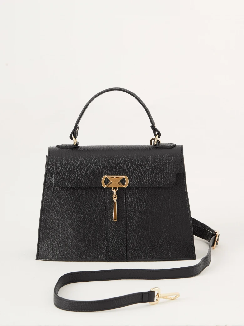 Black leather hand bag